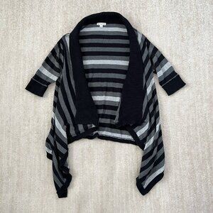 3 for $6 Aphorism Stripe Cotton Cardigan Knit Top Sweater L